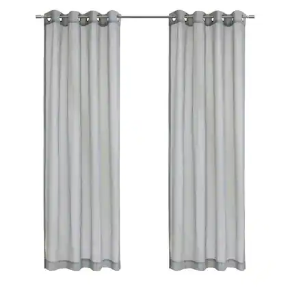 Front. Commonwealth Home Fashions - Habitat Luna Light Filtering Grommet Lightweight Solid Dolly Fabric Curtain Panel for Livingroom 52" x 63" Grey - Grey.