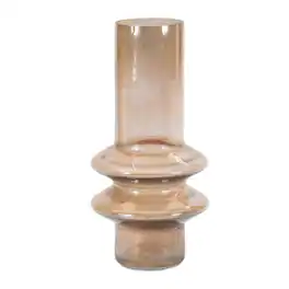 BreeBe - Modern Glass Cylinder Vase (Set of 2) - Beige
