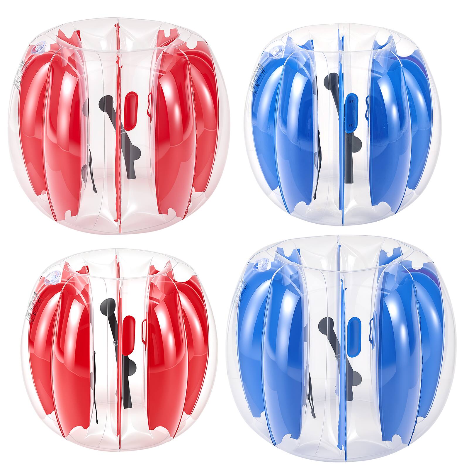 Alt View 5. VEVOR - 4 Pack Inflatable Bumper Balls 3FT+4FT Bubble for Kids Teens Blue+Red, for Backyard, Camping, Picnic, Park - Red;Blue.