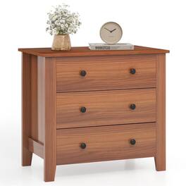 Kadyn - Storage Dresser,Chest of Drawers,3 Drawer Dresser Chest of Drawers Bedside Table-Walnut - Brown