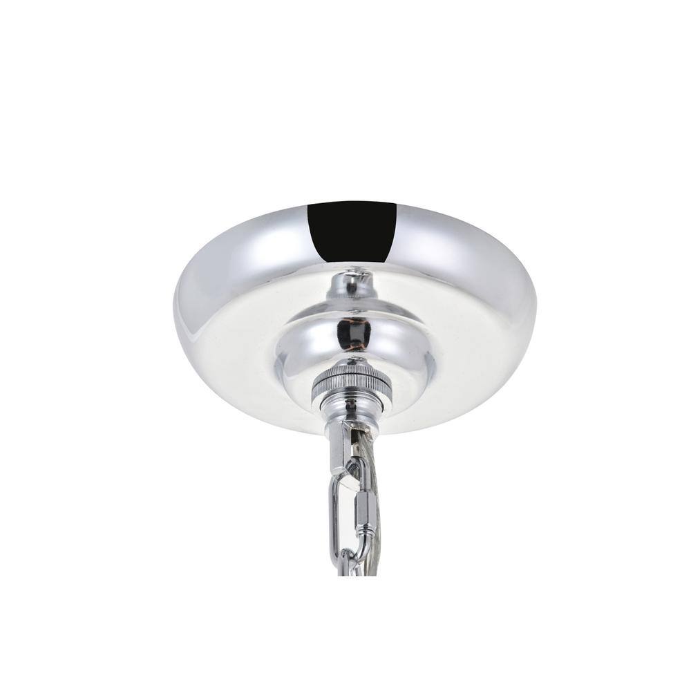 Left. Living District - Selene 6 light Chrome Pendant - Chrome And White.