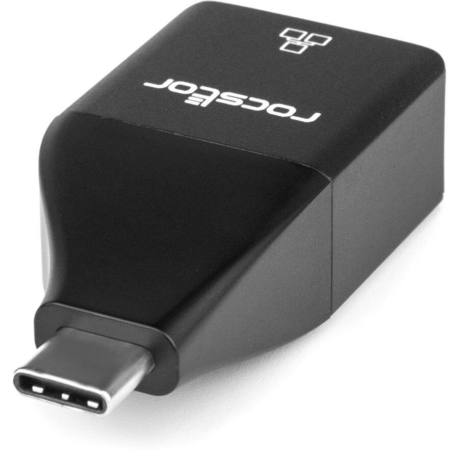 Alt View 2. Rocstor - Rocstor USB-C to Gigabit Ethernet Network Adapter - Rocstor Premium USB-C to Gigabit Ethernet Adapter - 1Gbps NIC USB-C - Black.