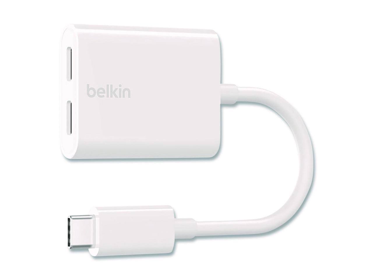 Alt View 4. Belkin - Belkin RockStar USB-C to USB-C Audio Adapter White (F7U081btWH).