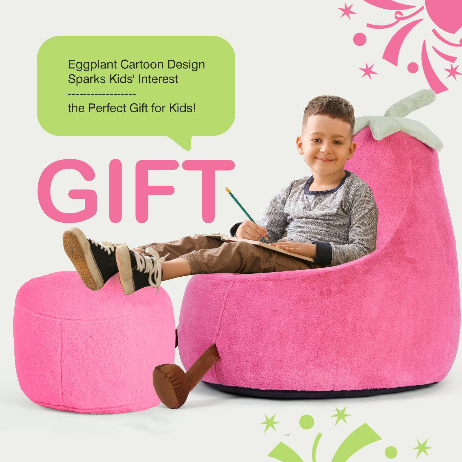 Eggplant Cartoon Design Sparks Kids' Interest  
the Perfect Gift for Kids!  

GIFT