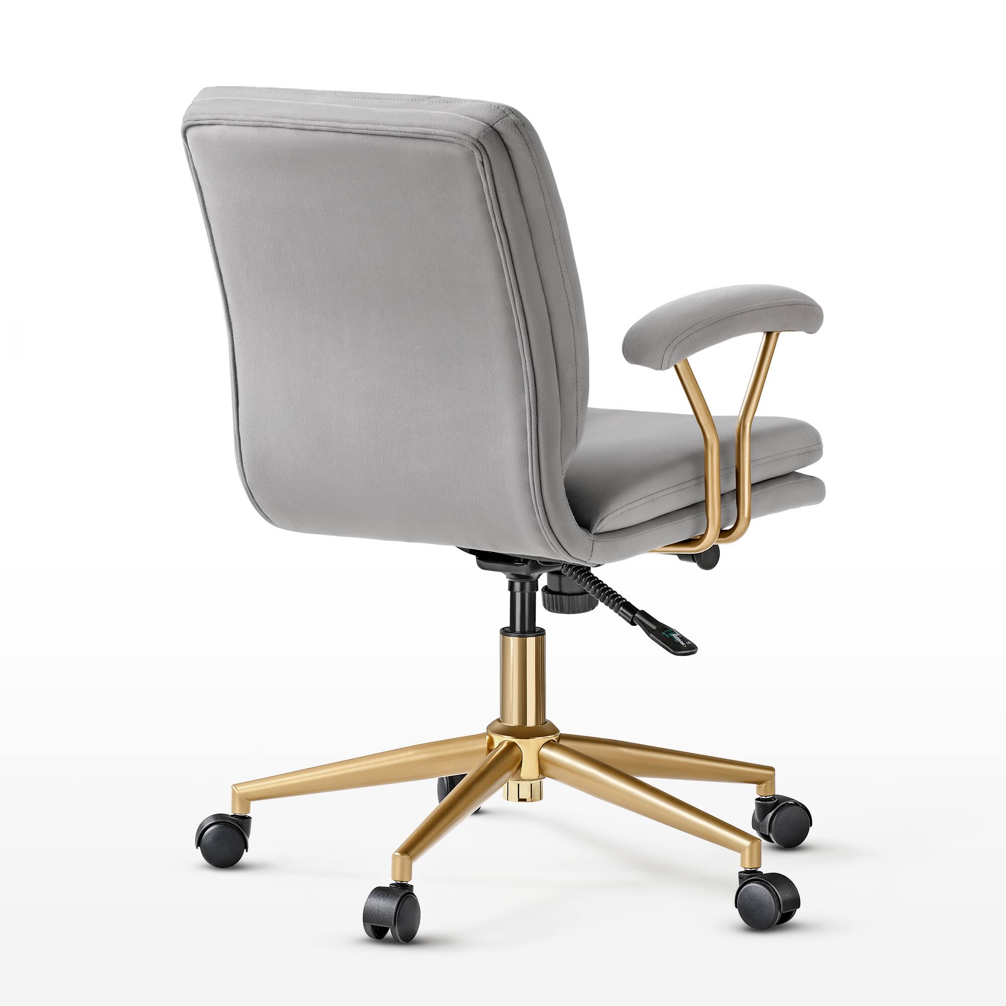 Back. Eureka Ergonomic - Velvet Executive Home Office Chair - Grey.