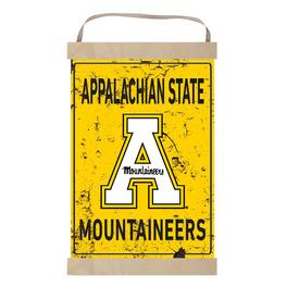 Jardine - Appalachian State Mountaineers Faux Rust Banner Sign - Black