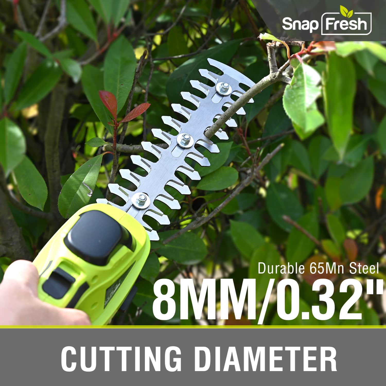 SnapFresh 20V Cordless Hedge Trimmer 2 in 1 Shrub Trimmer and