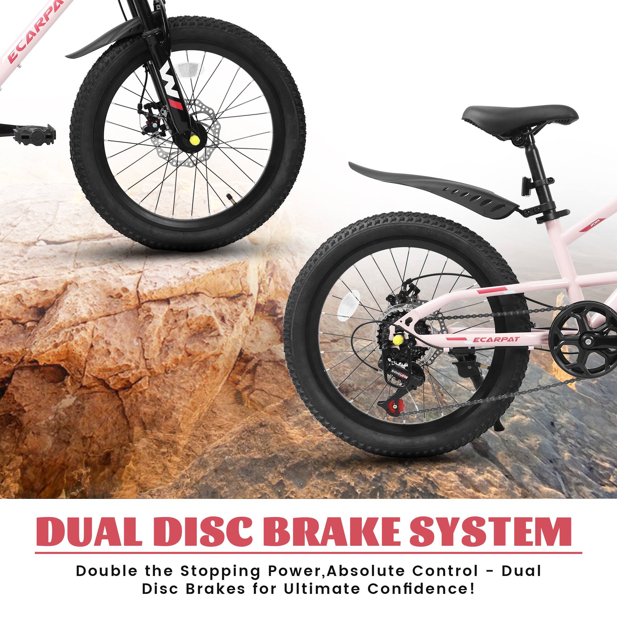 DUAL DISC BRAKE SYSTEM  
Double the Stopping Power, Absolute Control - Dual Disc Brakes for Ultimate Confidence!