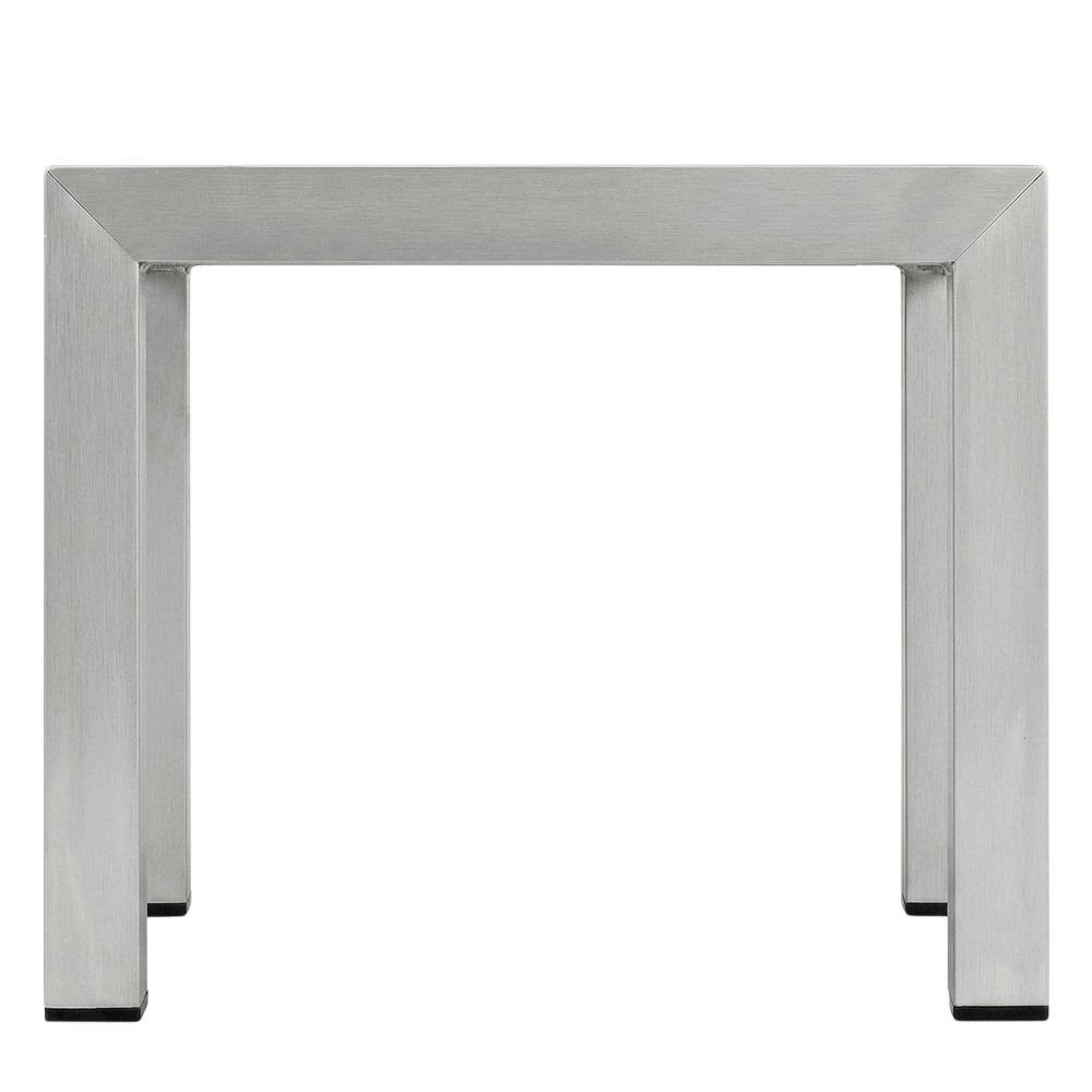 Back. Outdoor Escape - Aluminum Outdoor Side Table with Lightweight Design and Easy Maintenance - Gray.