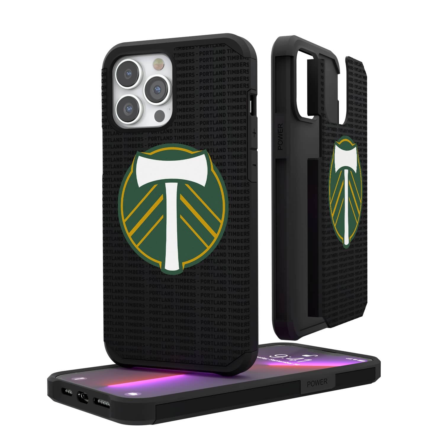 Keyscaper - MLS - Portland Timbers iPhone Text Backdrop Rugged Case - 15 - Multicolor