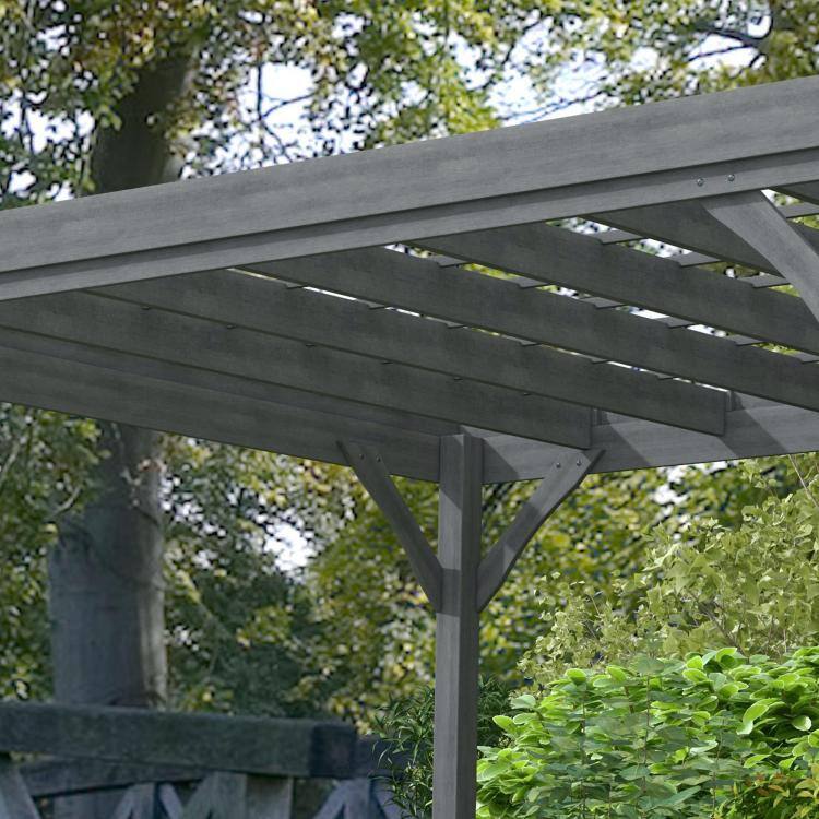 Alt View 9. PULUZ - 10 feet x 12 feet Outdoor Wooden Pergola, Grape Vine Gazebo with Concrete Anchors for Garden, Patio, Backyard, Deck - Gray.