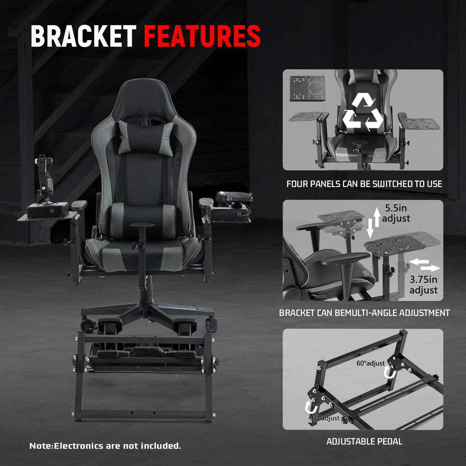 Dardoo Flight Simulator Cockpit with Foldable Pedal Stand, Equipped ...