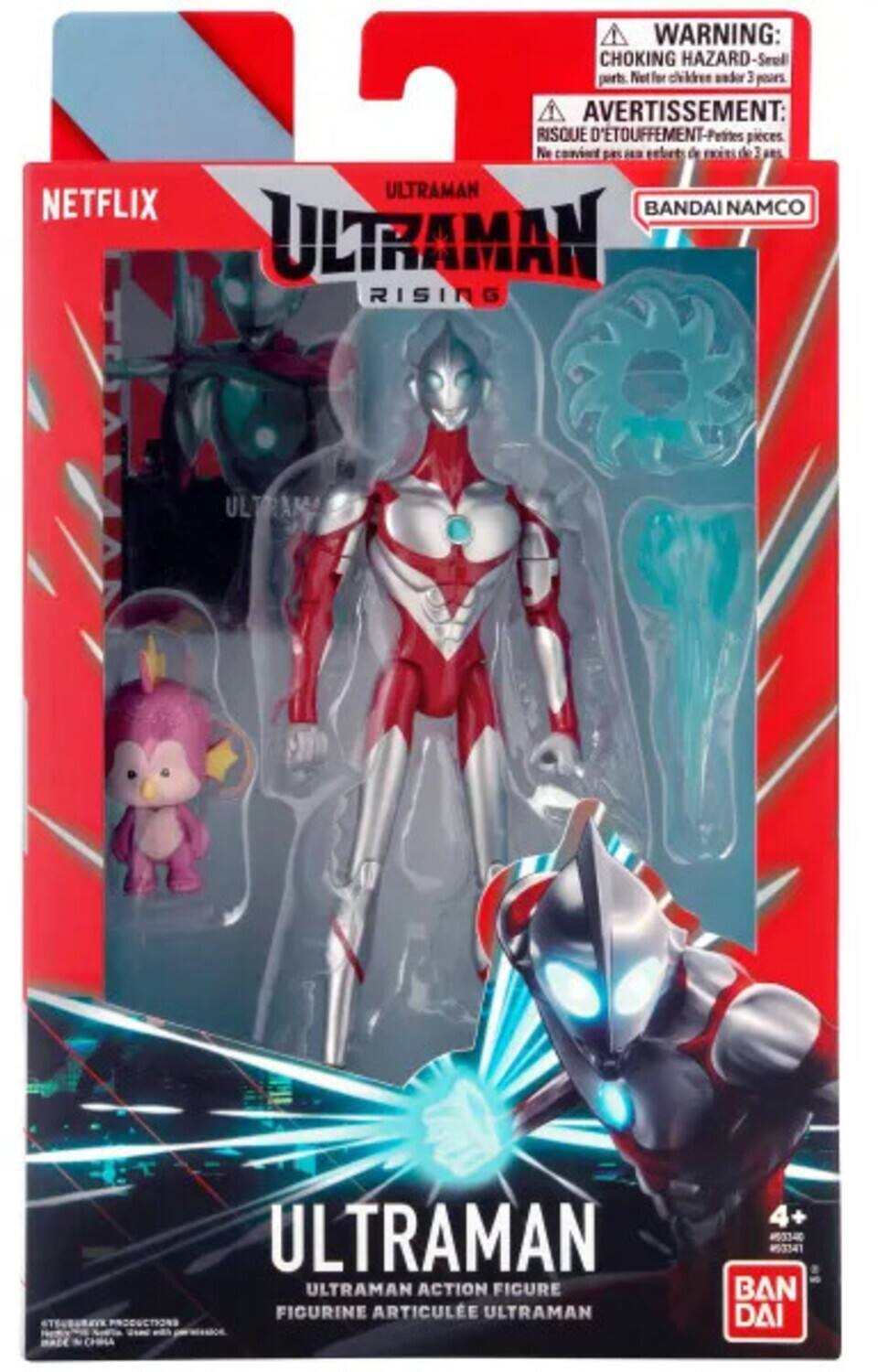WARNING: CHOKING HAZARD-Se perts Net for chiidree andor 3 pours AVERTISSEMENT: RISQUE D'ETOUFFEMENT-Petines pieces  coniet pas O selrts de moit de 3 aes ULTRAMAN NETFLIX BANDAI NAMCO ULTRAMAN RISING UL ULTRAM ULTRAMAN ACTION FICURE FIGURINE ARTICULE ULTRAMAN PRODUCTIONS CHRLA 34 #53341 BAN DAI