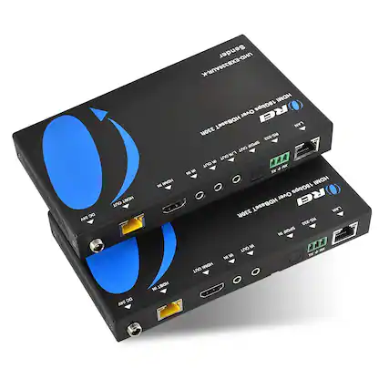 DC AZ HDBT OUT N HOMI Sender UHD-EXB330AUR-K HDMI 18Gbps Over REI HDBaseT LAN 330ft R9-232 SPOIF OUT L/ROUT Md OUT RX 4 T HDMI 18Gbps Over REI HDBaseT LAN 330ft RS-232 N SPDIF DC ANE NA HOBT HDMI OUT M OUT NIM + PRK TX