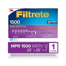 Filtrete - 25 in. W X 25 in. H X 1 in. D 1500 MPR Pleated Air Filter 1 pk