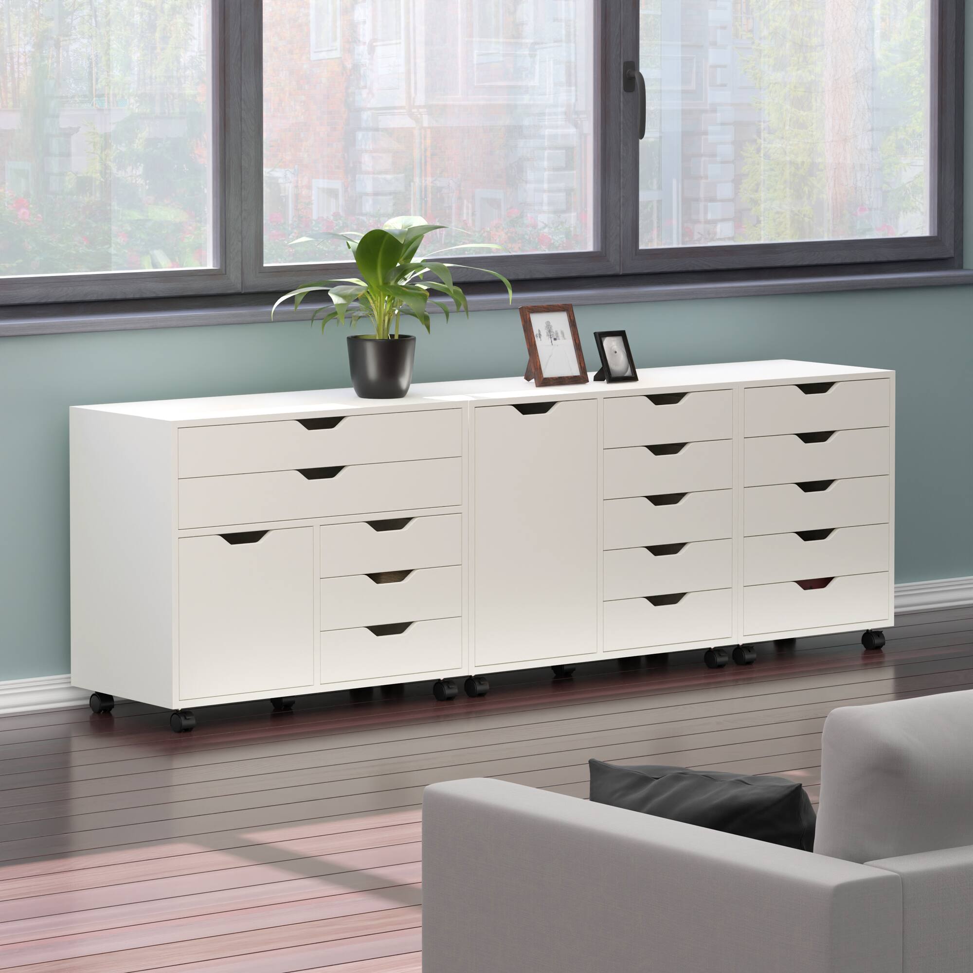 Alt View 7. Winsome Wood - Halifax 3-Pc Storage Cabinet Set - White.
