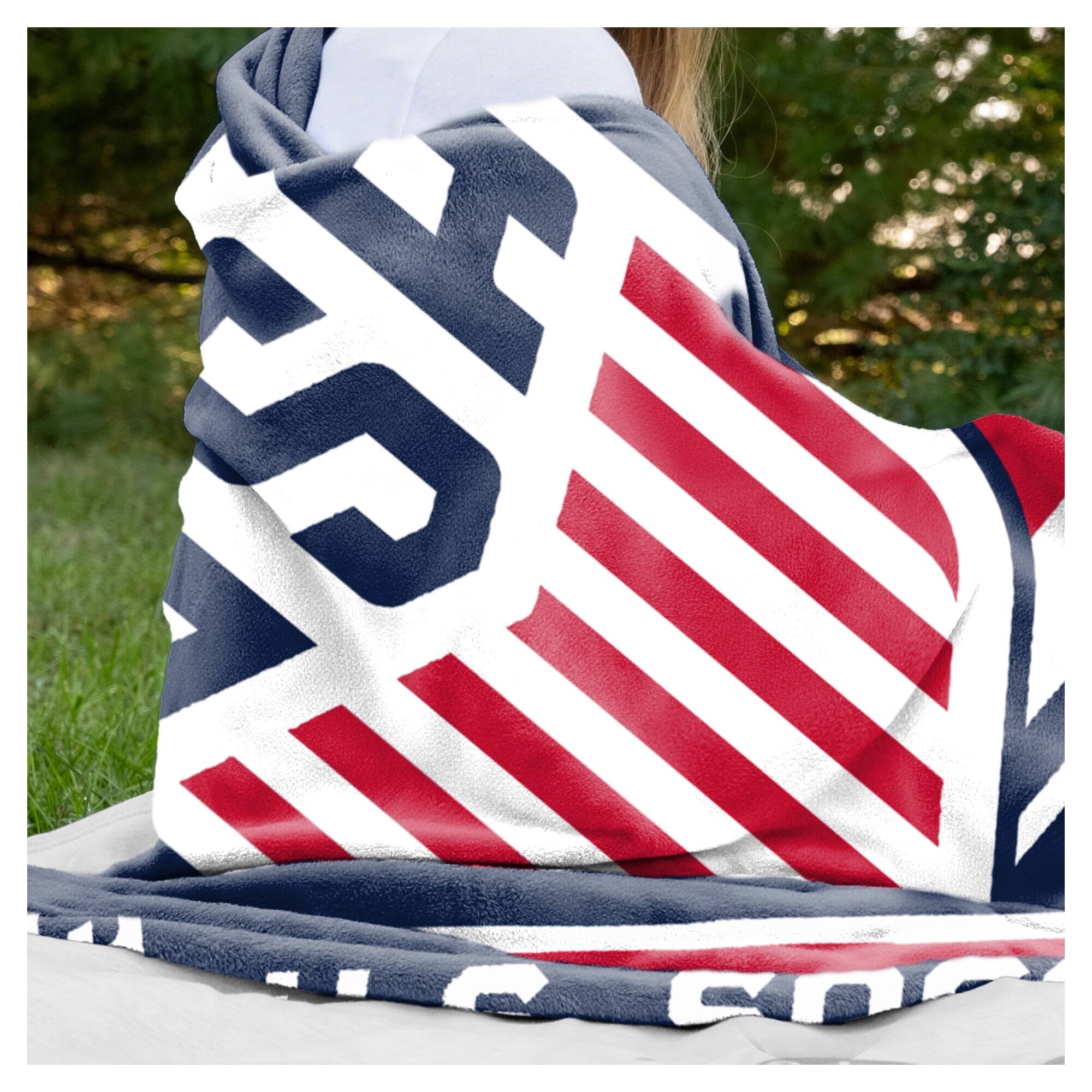 Alt View 3. Logo Brands - USMNT 50'' x 60'' Classic Fleece Blanket - Navy.