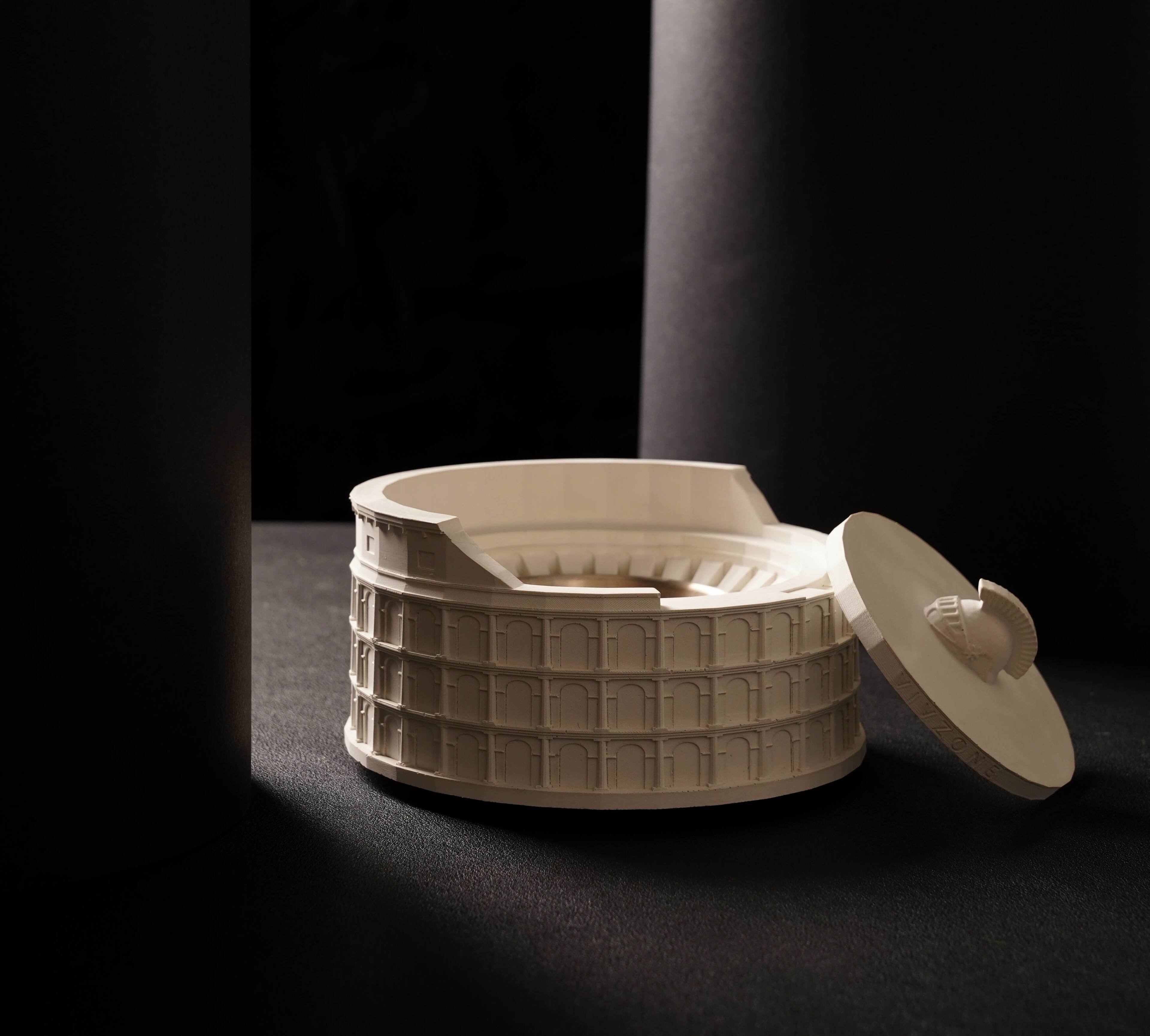 Left. VIVZONE - Colosseum Tabletop Fire Pit Ashtrays - White.