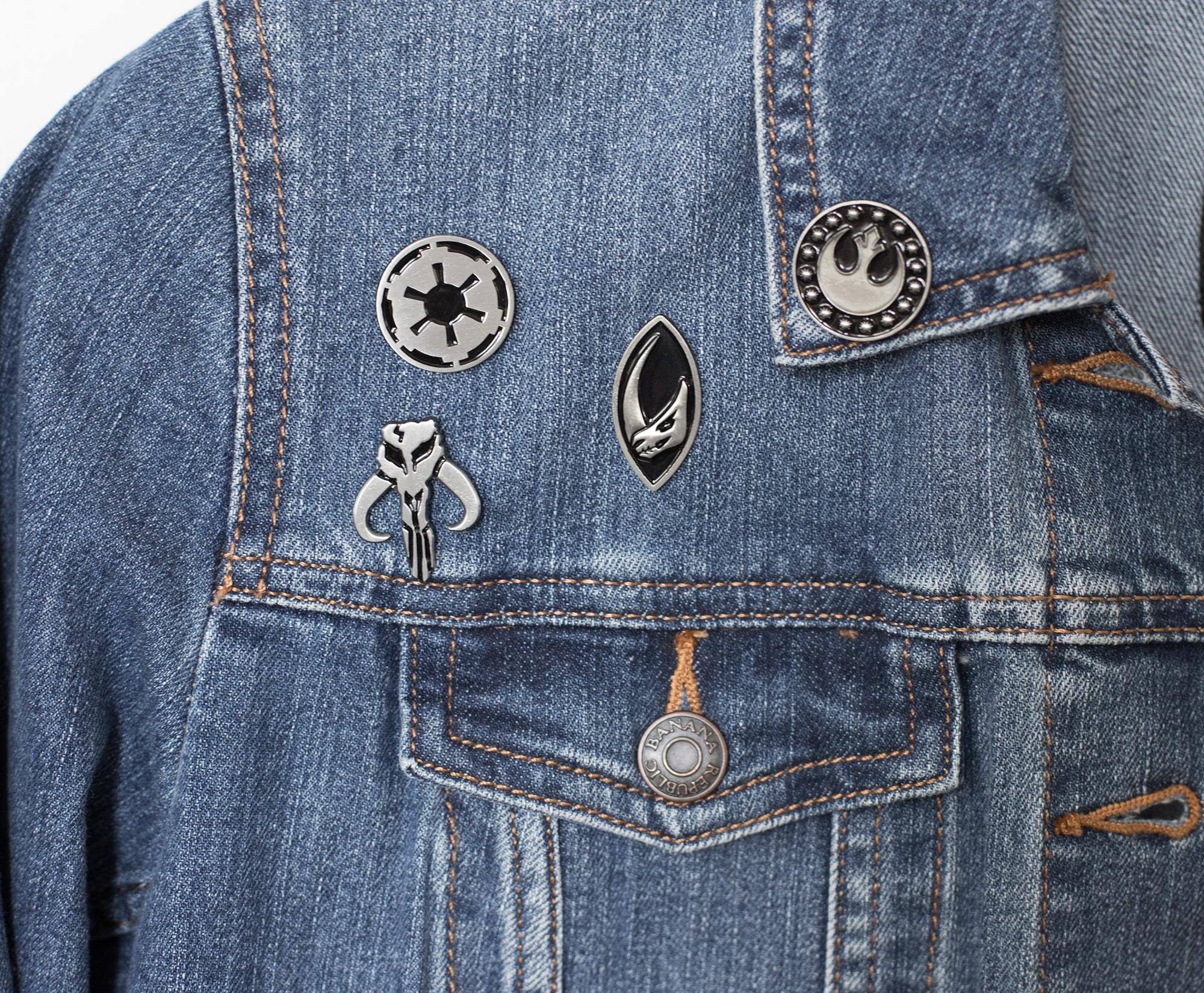 Alt View 3. SalesOne LLC - Star Wars: The Mandalorian Symbols 4-Piece Enamel Pin Set | Base Metal Pins - Silver.