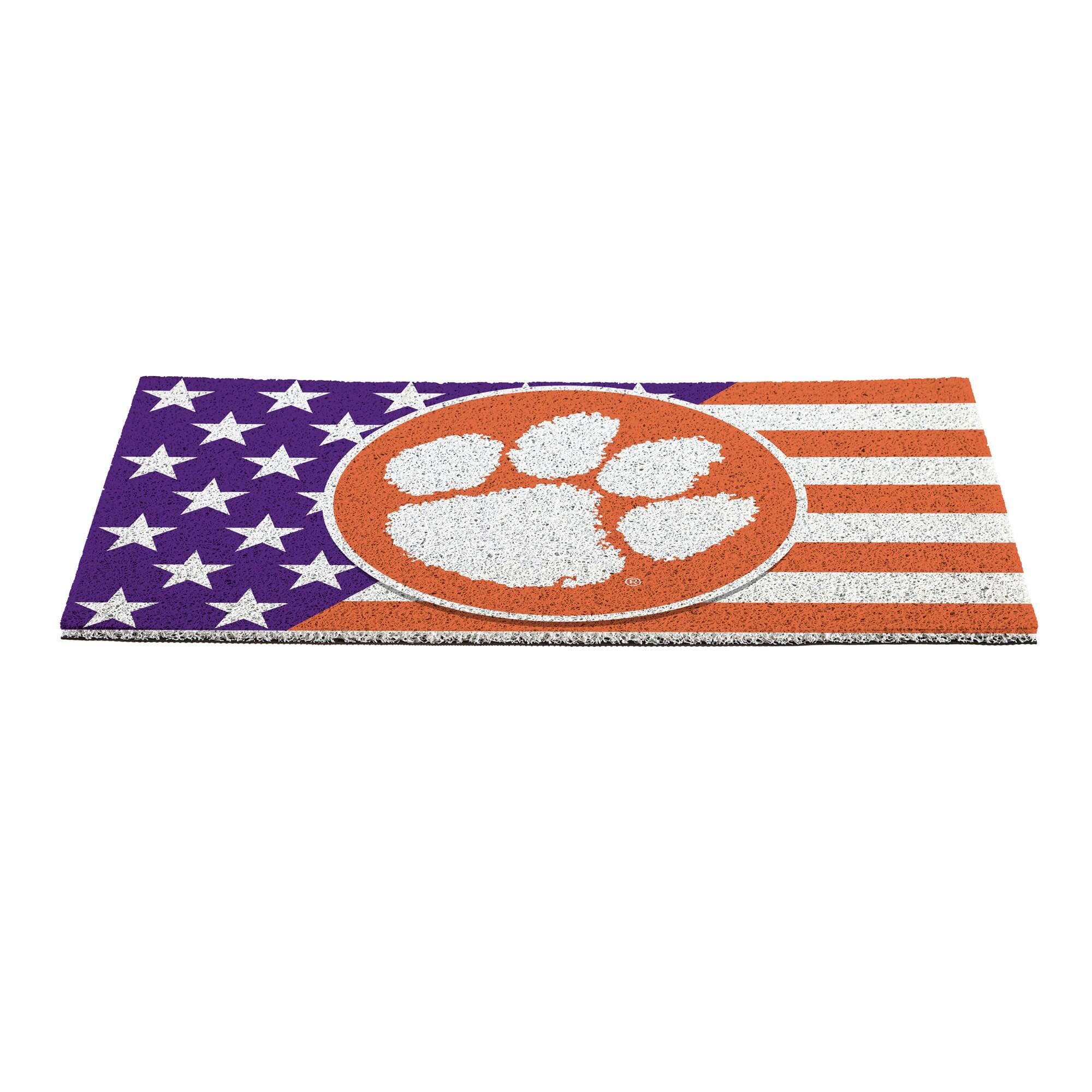Alt View 1. Evergreen Enterprises - Clemson Tigers 16" x 28" Stars & Stripes Patriotic Turf Mat - Multicolor.