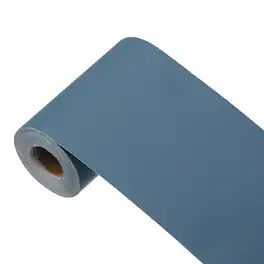Unique Bargains - Decorative Peel and Stick Wallpaper 393"x3.9" Solid Color Vinyl Self Adhesive for Home Wall Covering - Peacock Blue