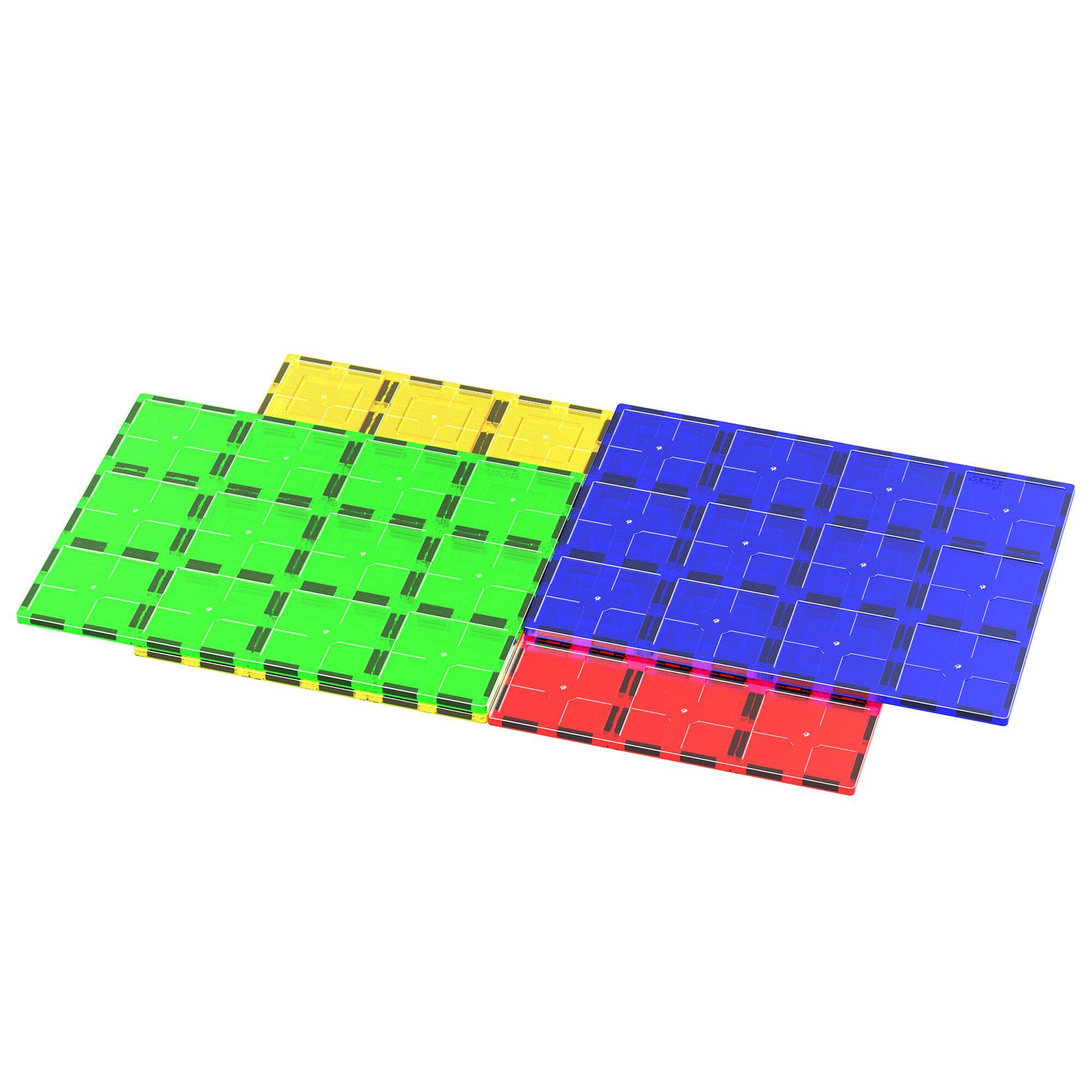 Alt View 5. PicassoTiles - PICASSO-TILES Stabilizer Base for Magnetic Tiles, Construction STEM Building Blocks Educational Toy, Large 4PCS - Multicolor.