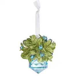 Ganz - Winter Ice Teeny Mistletoe Jewel Acrylic Christmas Tree Ornament - Blue
