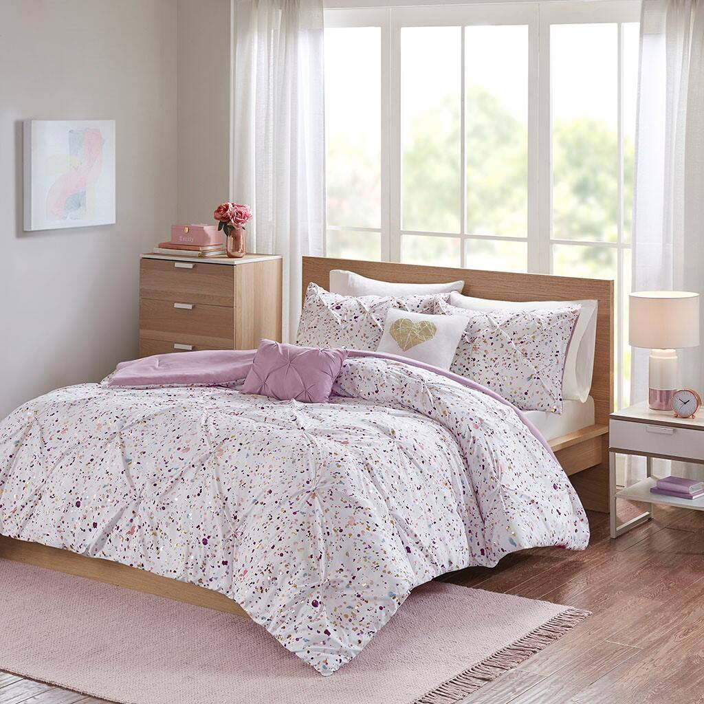 Alt View 4. Gracie Mills - Gracie Mills Athan Metallic Pintucked Comforter Set - Plum.