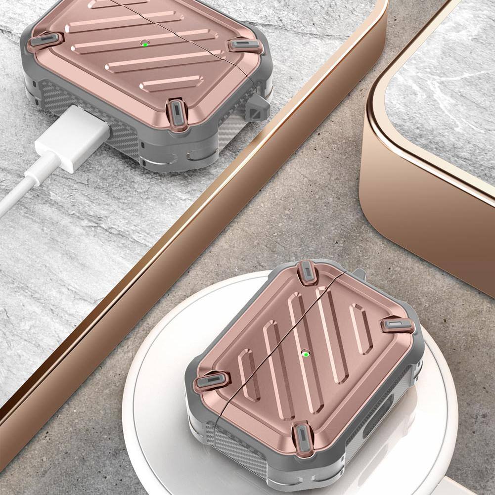 Alt View 2. SUPCASE - Apple AirPods Pro 1 & 2 Unicorn Beetle PRO Rugged Case Waterproof Case - Rose Gold.