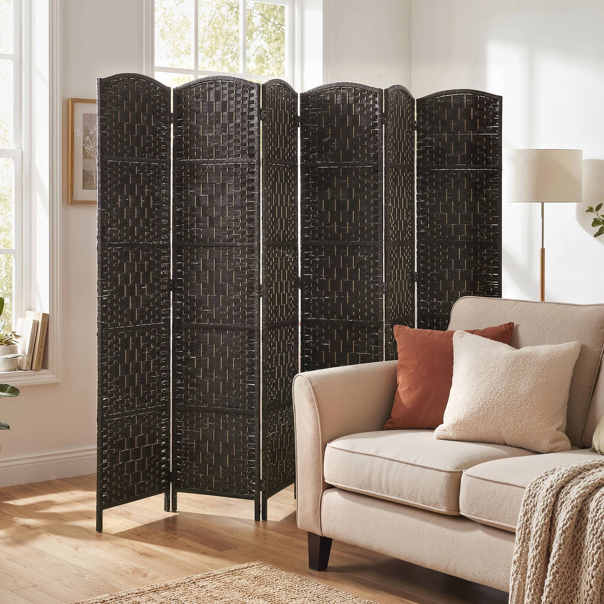 Alt View 1. Homcom - Divider, 6 Panel Folding Privacy Screen - Coffee.