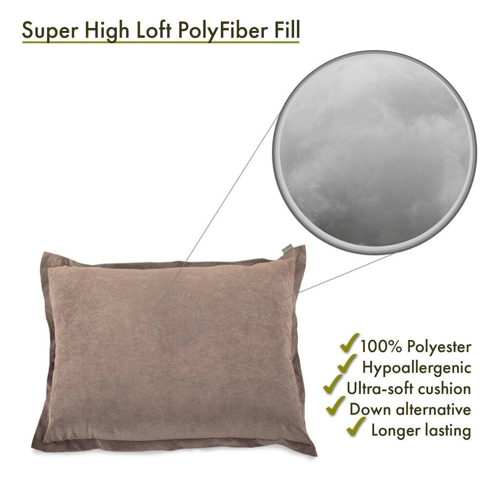 Super High Loft PolyFiber Fill

- 100% Polyester
- Hypoallergenic
- Ultra-soft cushion
- Down alternative
- Longer lasting