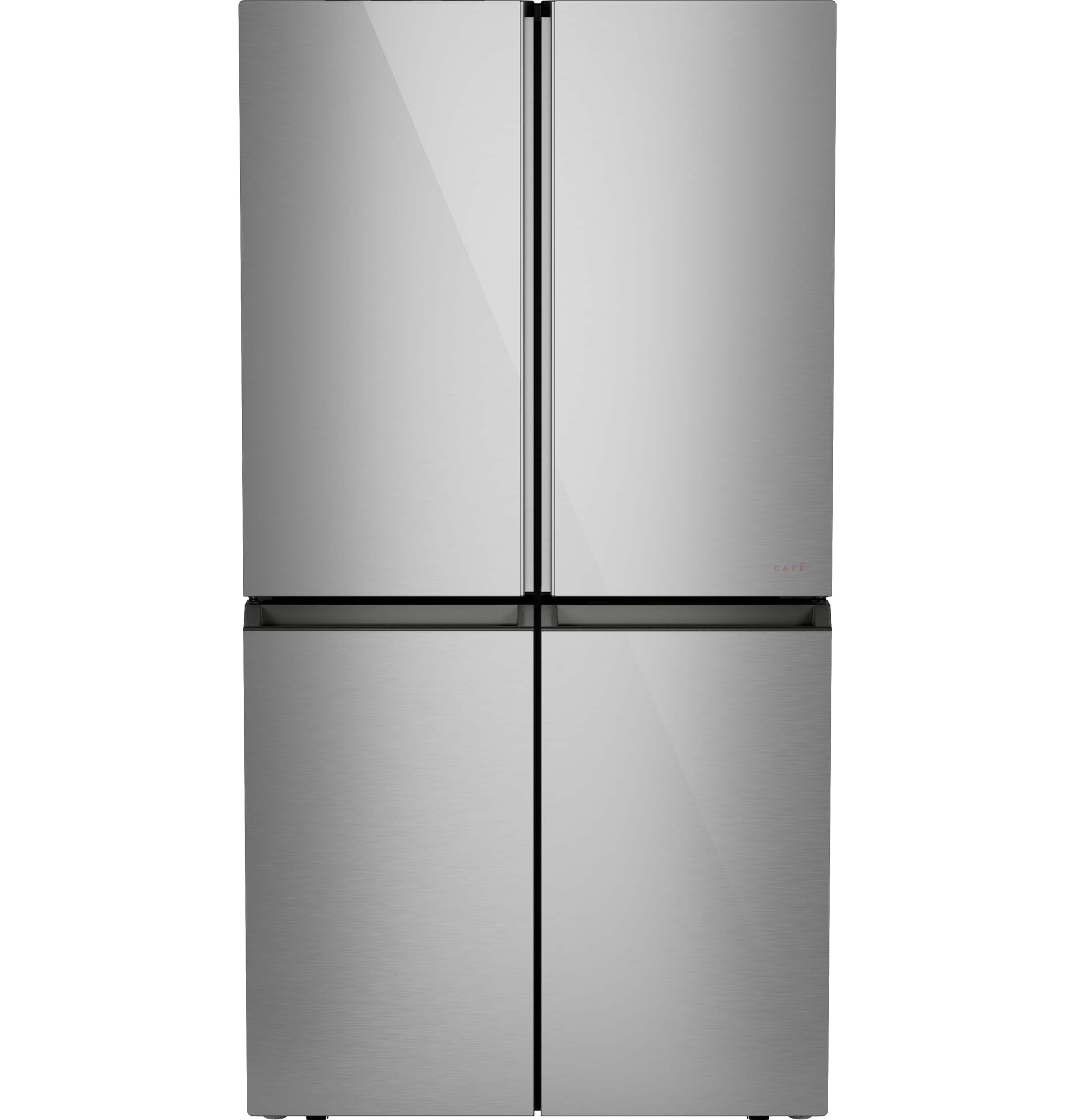 Café - 22.9 Cu. Ft. 4-Door French Door Counter-Depth Smart Refrigerator with Dual-Dispense AutoFill Pitcher - Platinum Glass - Front_Zoom