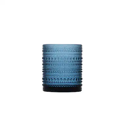 Front. Fortessa - D&V By Jupiter Double Old Fashion Glass, 10 ounce, Set of 6, Cornflower - Cornflower.