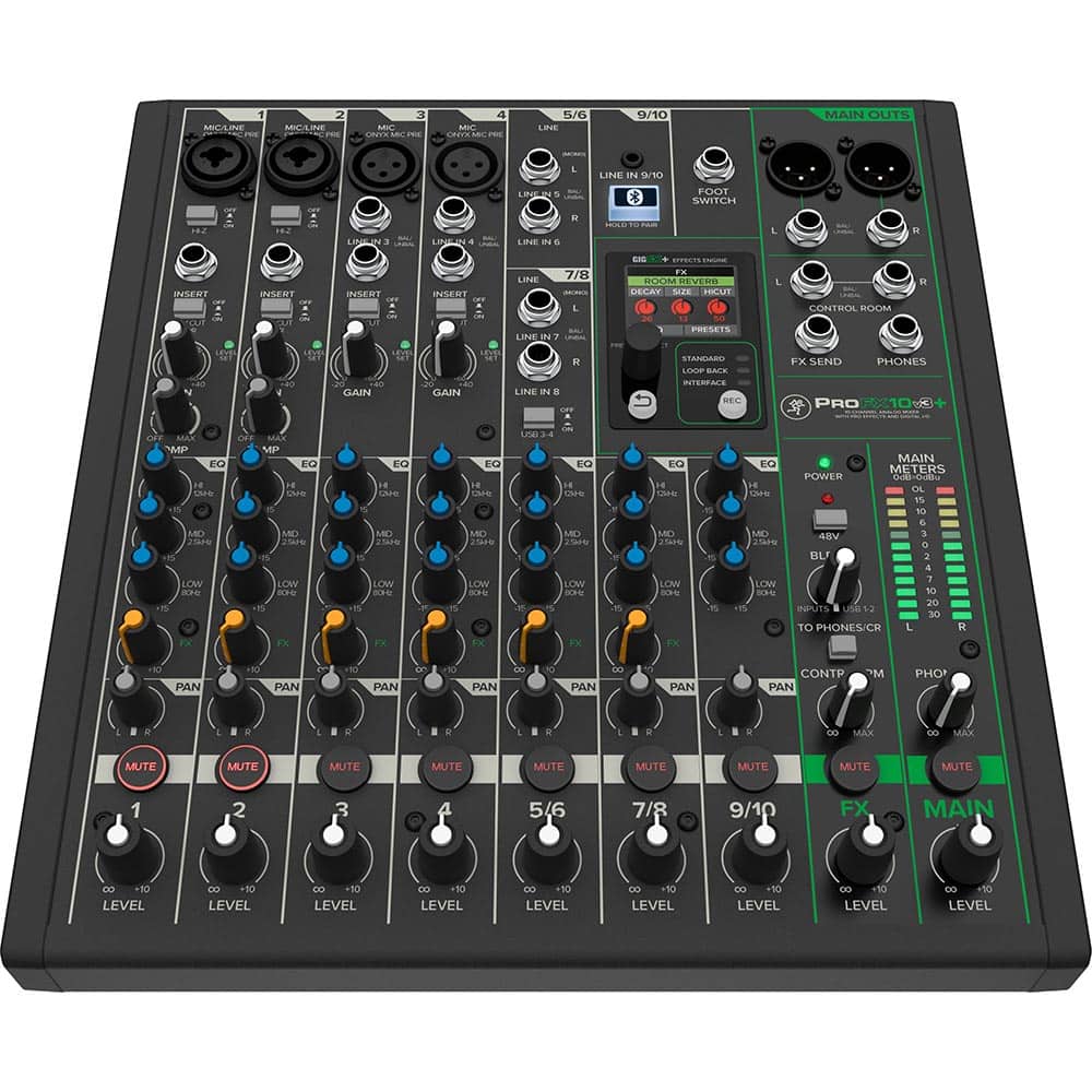 Mackie - 10-Channel Analog Mixer with Enhanced FX, USB, Bluetooth ProFX10v3+