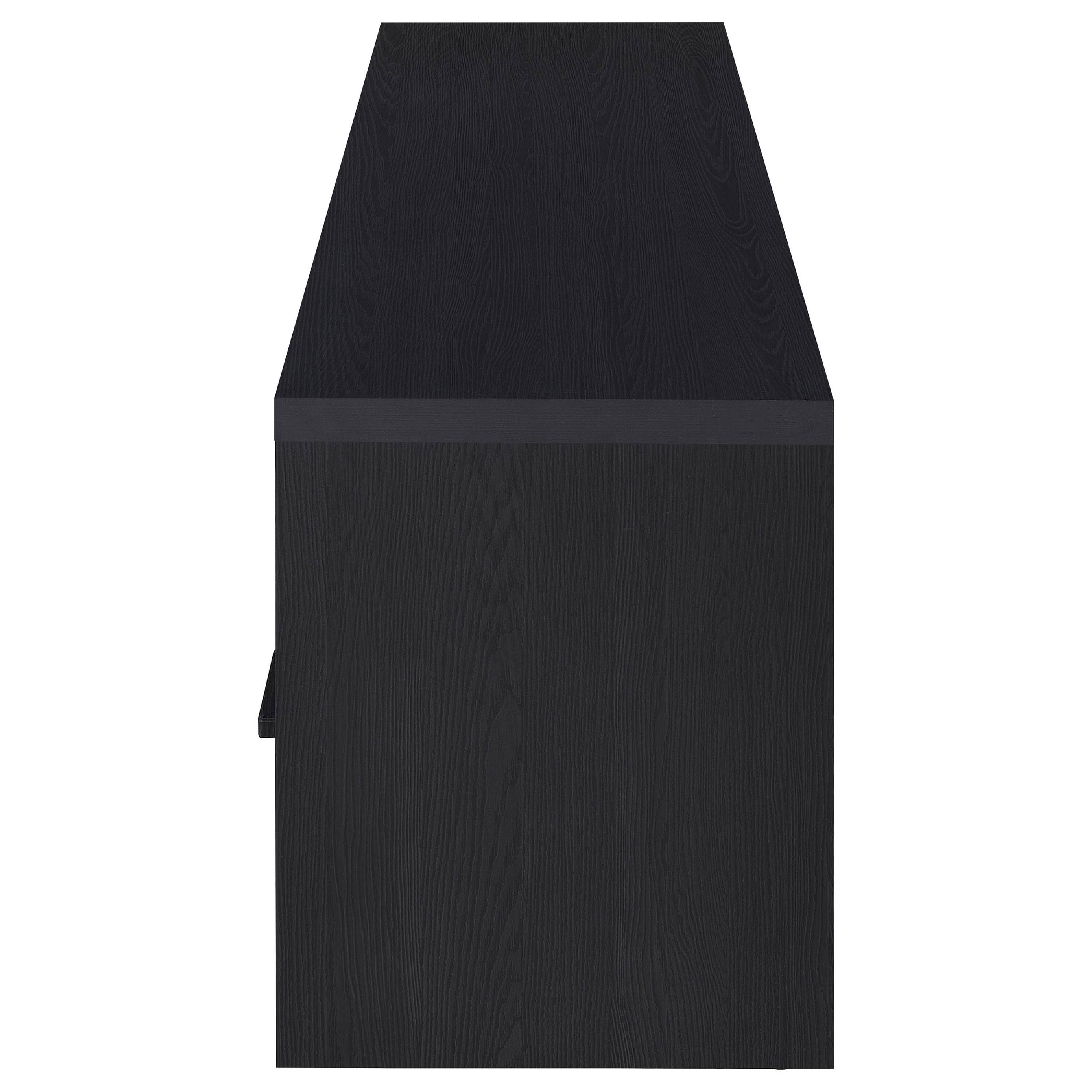 Alt View 4. Manhattan Lane - Marge TV Stand Media Console, 2 Doors and Drawer, Black Wood 70 Inch - Black.