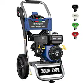 Westinghouse - 3000 PSI 2.3 GPM Gas Powered Axial Cam Pump Cold Water Pressure Washer with 4 Quick Connect Tips - Blue