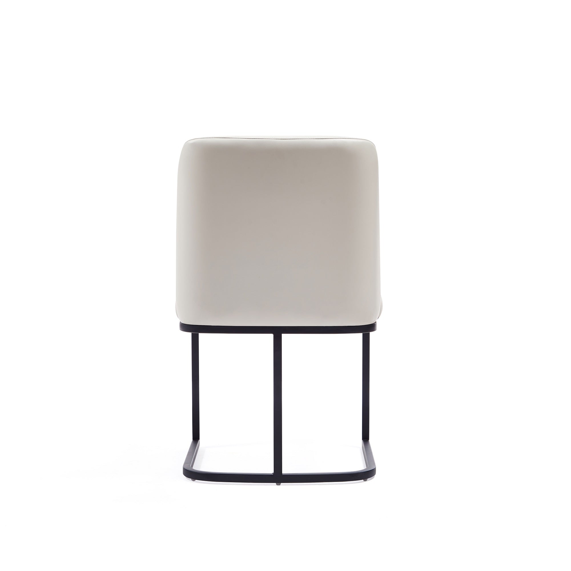 Alt View 3. Manhattan Comfort - Serena Modern Metal Vegan Leather Dining Chair - Set of 2 - Ivory.