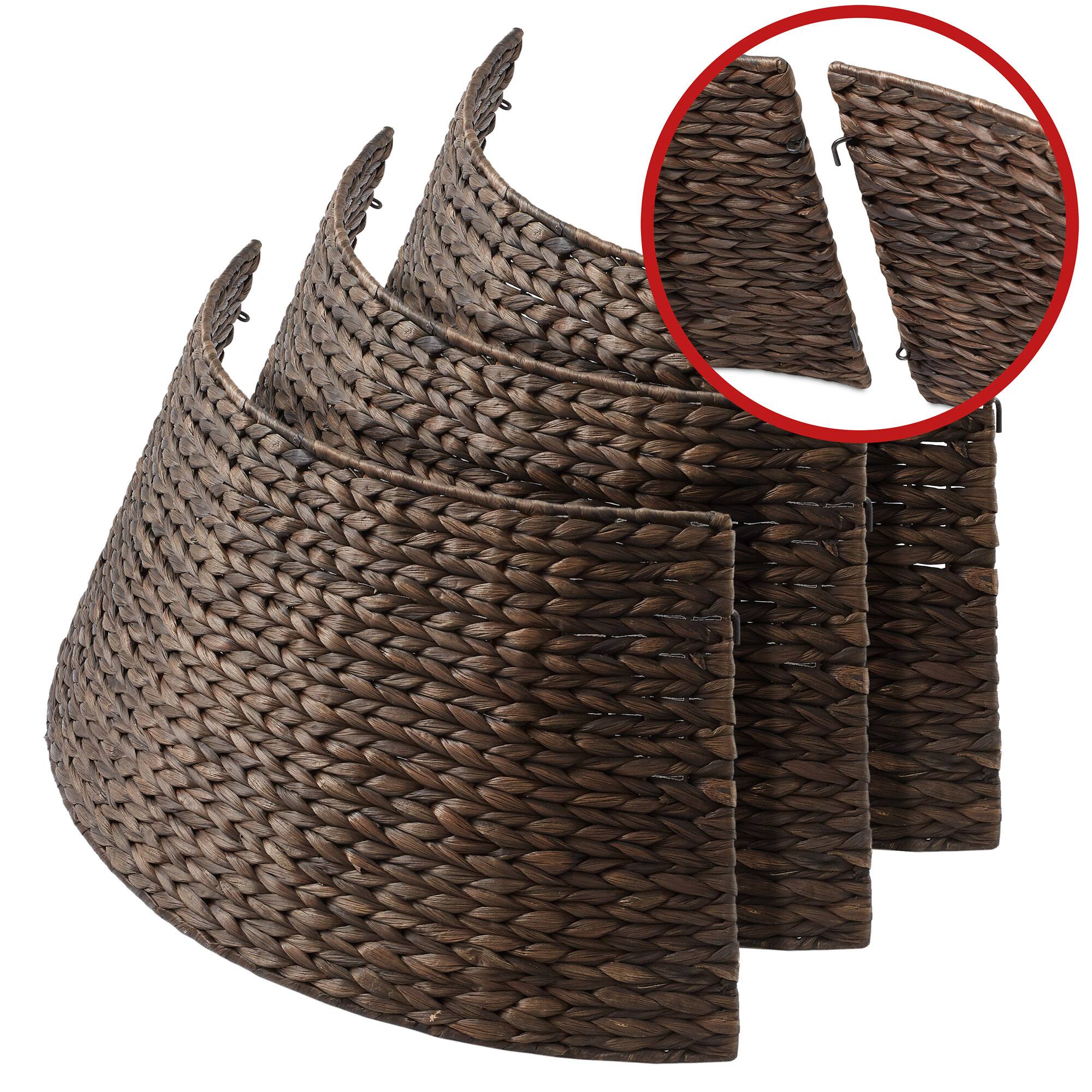 Alt View 4. Casafield - Water Hyacinth Christmas Tree Collar with Cord Cut Out - Espresso.