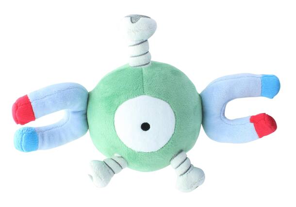 Front. Sanei - Pokemon Magnemite 5 Inch Collectible Character Plush - Green.