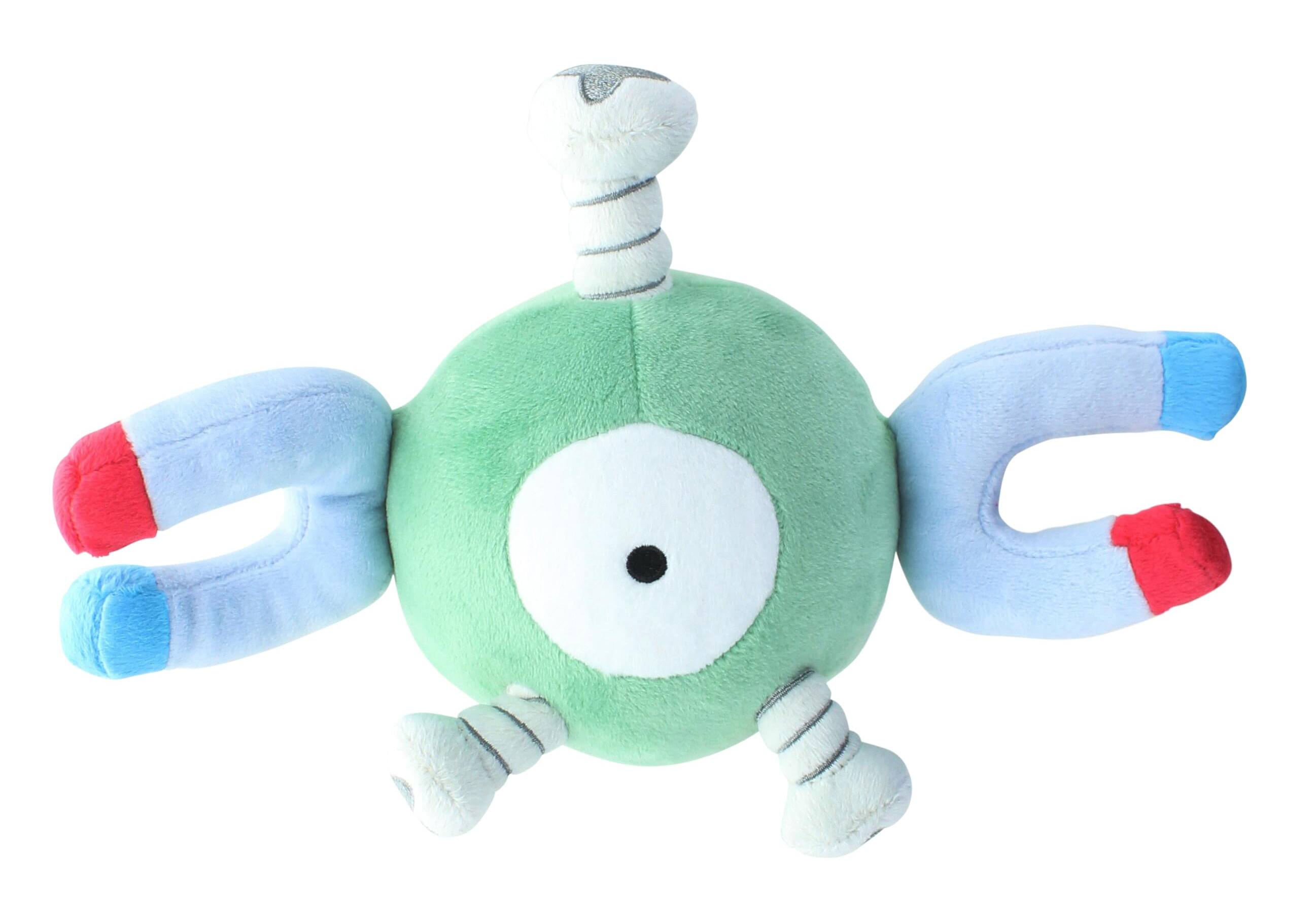 Front. Sanei - Pokemon Magnemite 5 Inch Collectible Character Plush - Green.