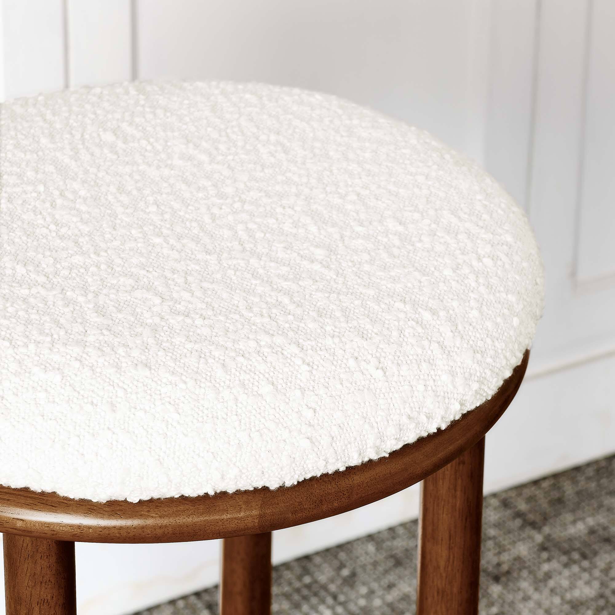 Alt View 4. Modway - Fable Boucle Fabric Bar Stools Set of 2 - Brown.