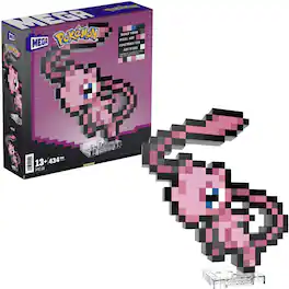 Mega Bloks - Pokemon Mew, Pixel Art, 434 Piece Building Toy Set - Collectibles - Multicolor