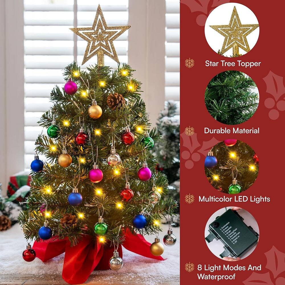 - Star Tree Topper
- Durable Material
- Multicolor LED Lights
- 8 Light Modes And Waterproof