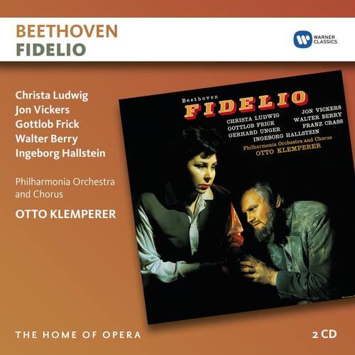 BEETHOVEN  
FIDELIO  

Christa Ludwig  
Jon Vickers  
Gottlob Frick  
Walter Berry  
Ingeborg Hallstein  

Philharmonia Orchestra and Chorus  
OTTO KLEMPERER  

THE HOME OF OPERA  

2 CD  

WARNER CLASSICS  
BEETHOVEN  
FIDELIO  

Christa Ludwig  
Jon Vickers  
Gottlob Frick  
Walter Berry  
Ingeborg Hallstein  
Franz Crass  
Gerhard Unger  

Philharmonia Orchestra and Chorus  
OTTO KLEMPERER