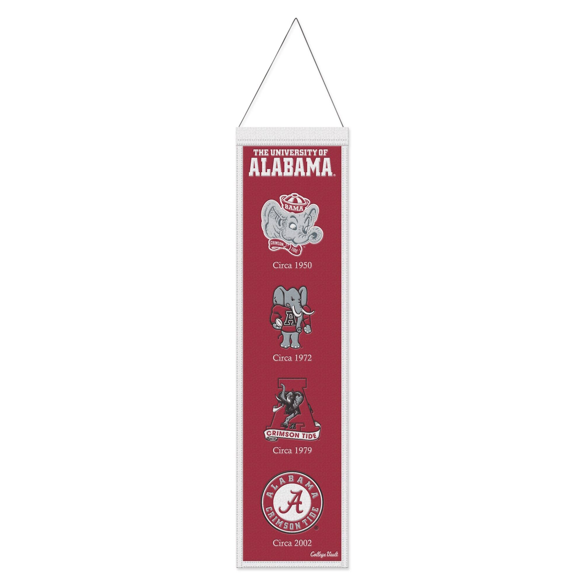 THE UNIVERSITY OF ALABAMA

BAMA CENCON - Circa 1950  
CRIMSON TIDE - Circa 1972  
SEALAMA A TAMSONTI - Circa 1979  
Crimson Tide - Circa 2002