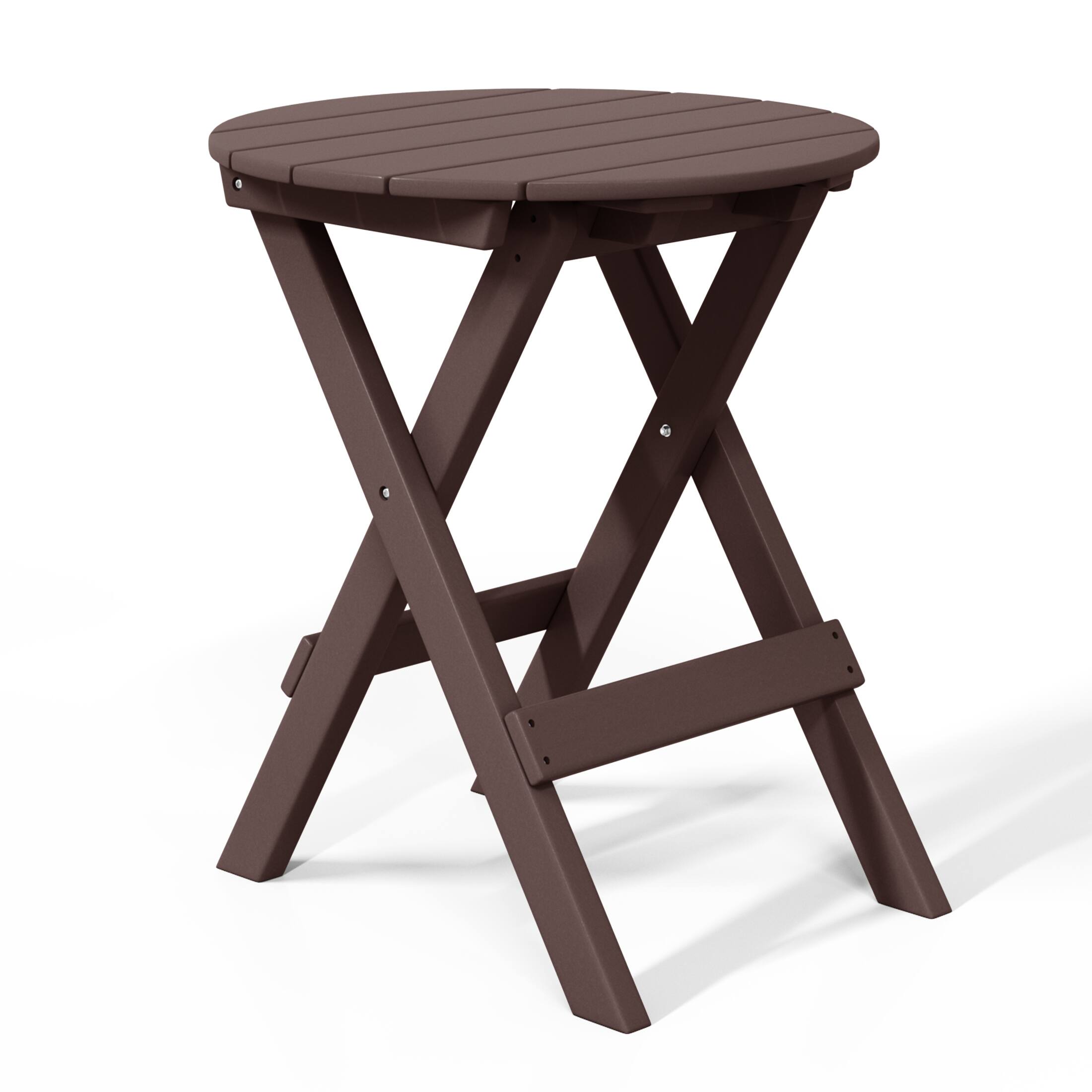 Left. WestinTrends - WestinTrends Malibu HDPE Outdoor 24.5 Inch Round Portable Folding Patio Dining Table - Dark Brown.
