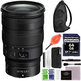 Nikkor Z 24-70mm f/2.8 S Lens for Z Series Mirrorless Camera w/ Advance Accessory Bundle | 20089 | Nikon Z 24-70mm - Black
