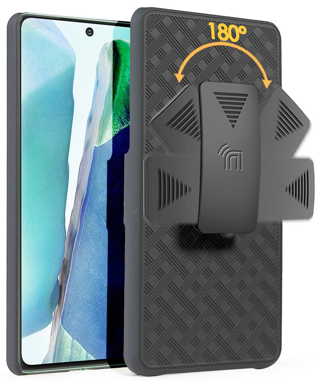 Alt View 3. Nakedcellphone - Case with Stand and Belt Clip Holster for Samsung Galaxy S21 Ultra - Black.