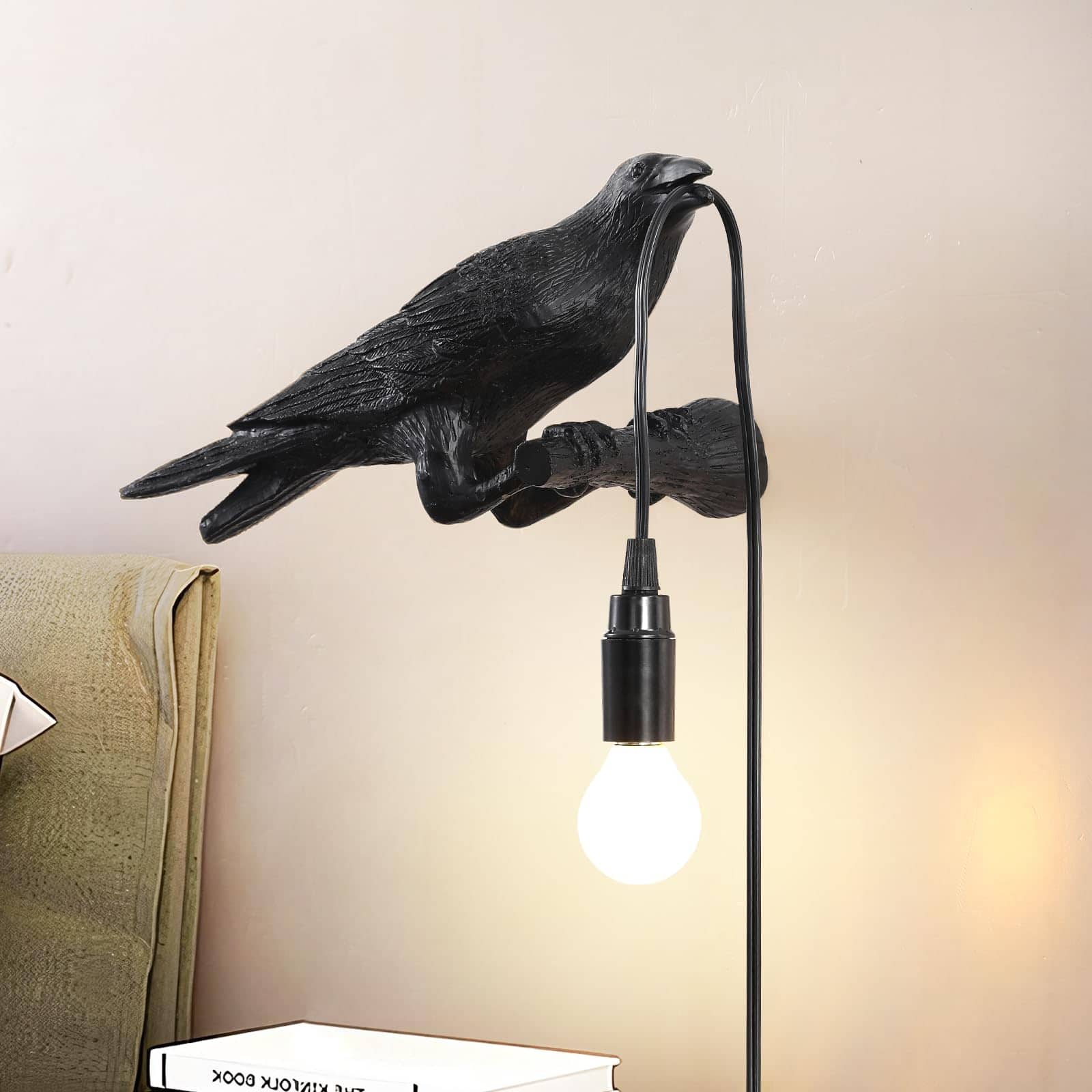 Dazzling Pops Raven Table Lamp Gothic Crow Adjustable Birds Light