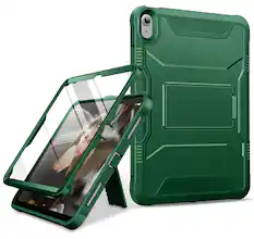 Front. DTTO - Shockproof Case for iPad A16 11-inch & ipad 10th10.9-inch with Built-in Screen Protector, Full Body Protective Cover - Viridian Green.